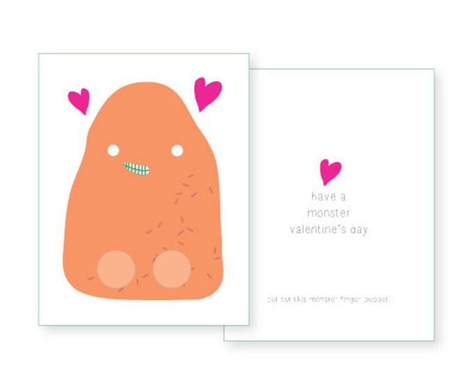 Valentine’s Cards – Monster Finger Puppets