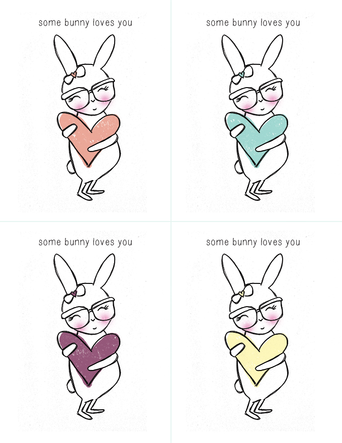 Valentine’s Day Cards – Bunny and Birdie